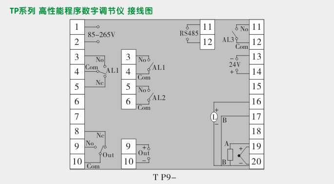 可控硅温度控制器,TP9三相移相触发温控器接线图 可控硅温度控制器,TP9三相移相触发温控器接线图